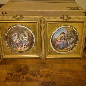 Elegant Gold Framed Art Pair